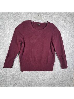 Talbots Cable Knit Sweater Scoop Neck Pullover Purple Women's Size 2X Classic